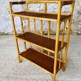 3-tier rattan bamboo shelf, circa 1960's
