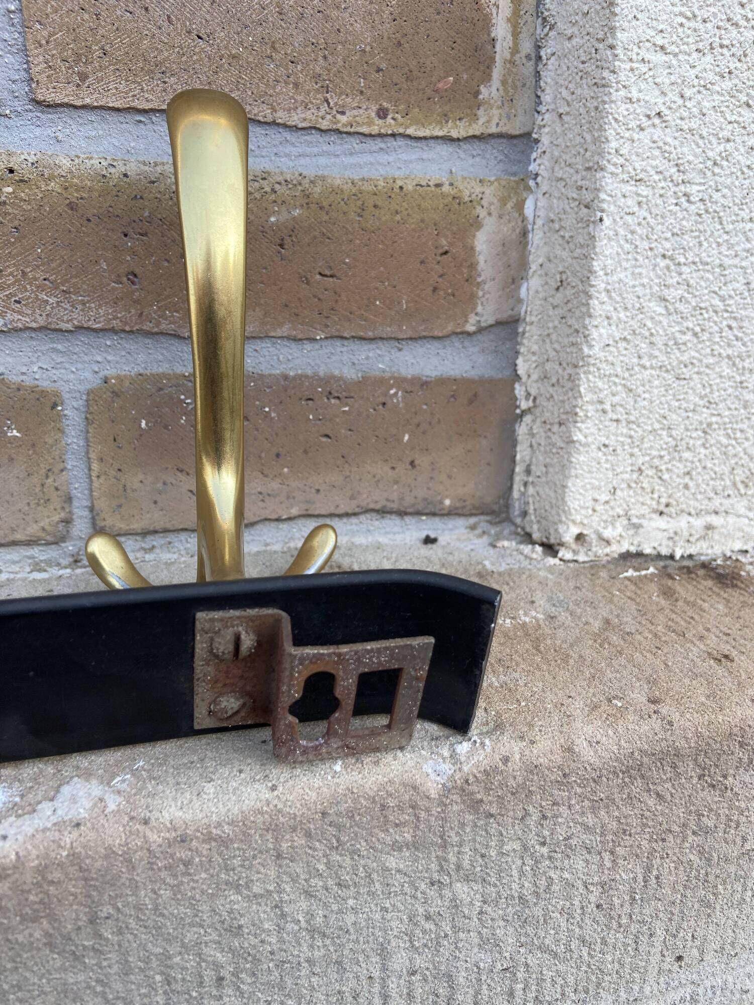 Vintage wall coat rack mid-century hooks 1960s