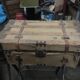 Old travel vintage trunk wood and hardware