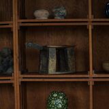 Lobi stool in carved wood from the early 20th century, Burkina Faso, Africa.