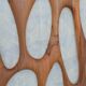 Wall light in cherry wood and rice paper, prod. Steelline 1980