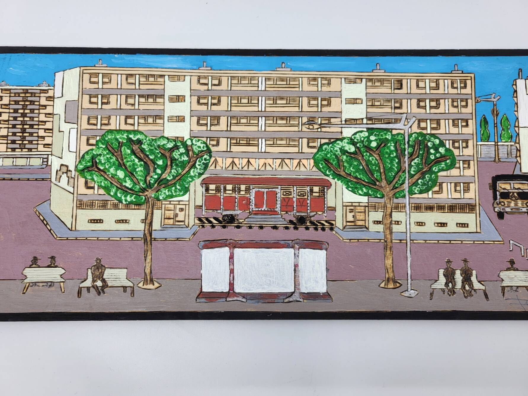 Naive Art painting painting on wood