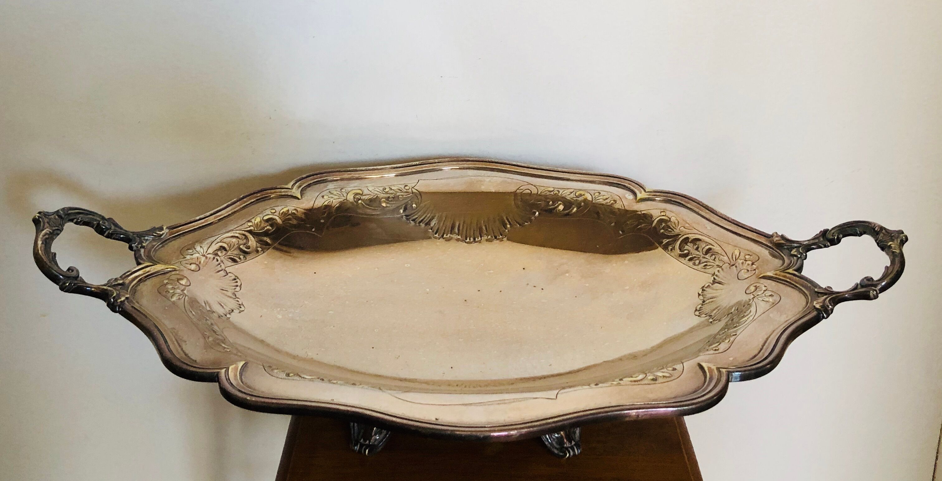 Silver metal tray