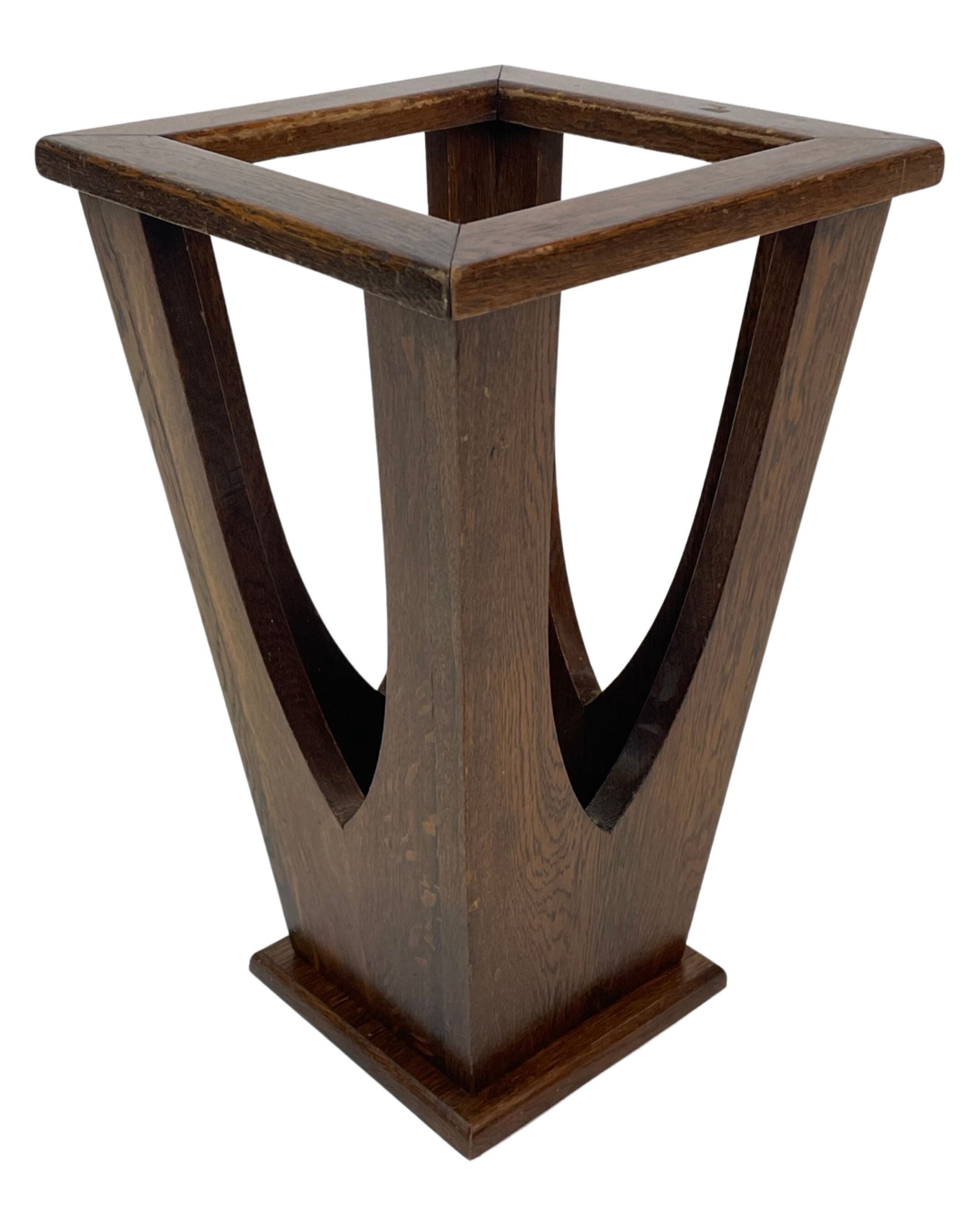 Brutalist design umbrella stand holder 60's wood