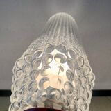 Small vintage bedside lamp in molded glass - 1950s