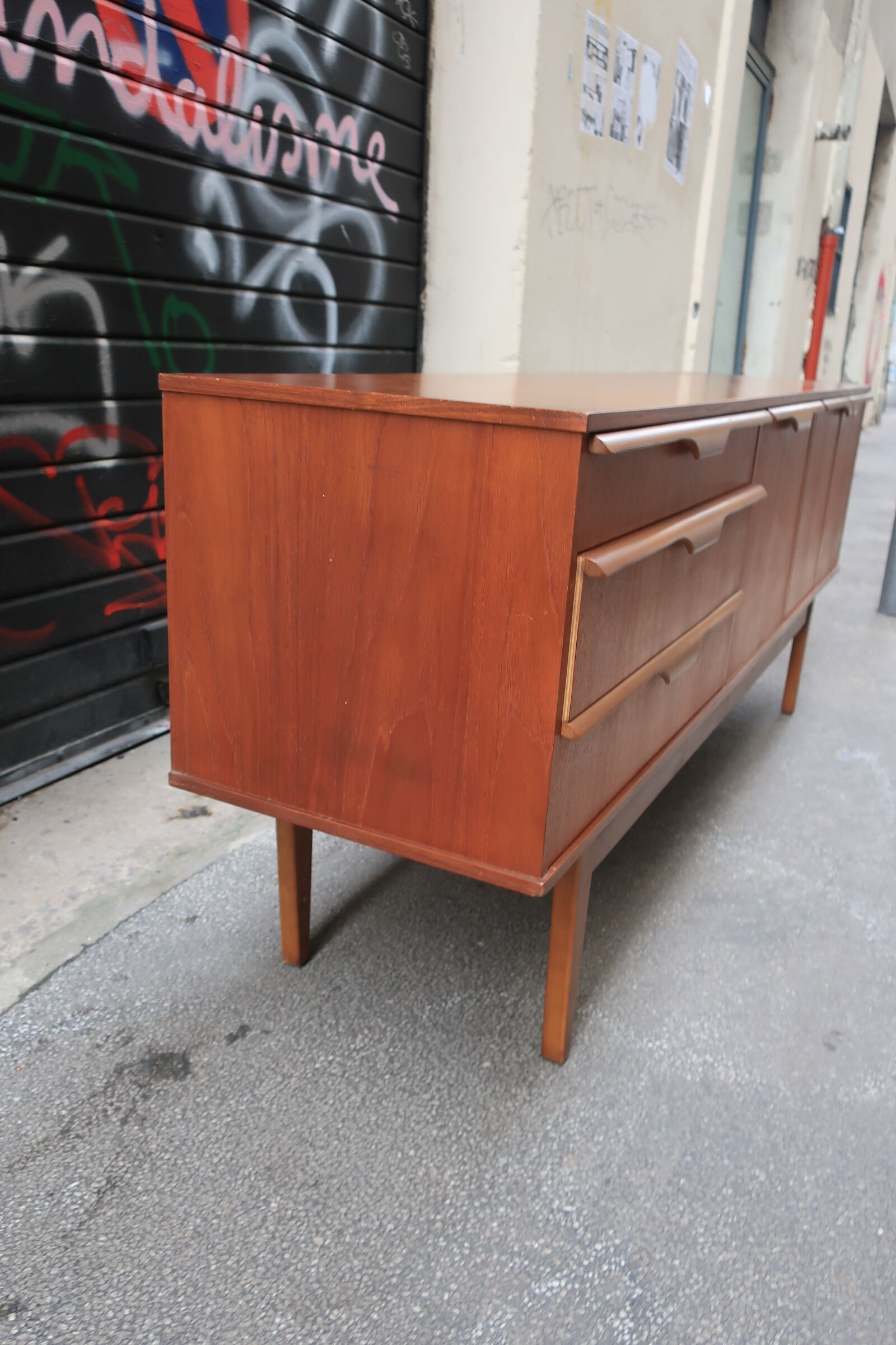 Row of the 1960s teak