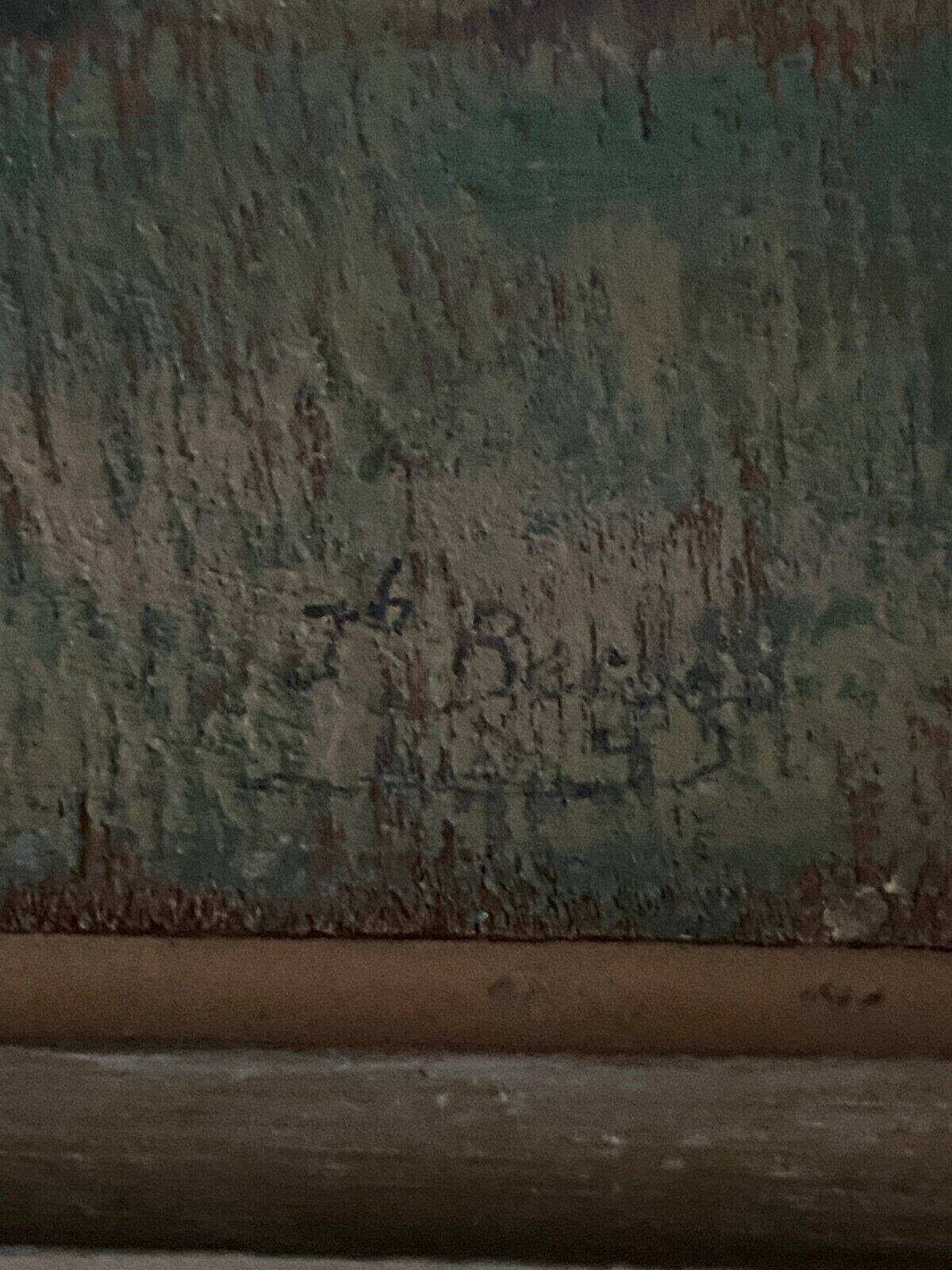 Oil on cardboard by J. Berges undergrowth offered to Guillot de Raffaillac