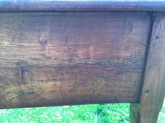 Solid wooden farm table mid-20th century