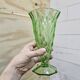 Antique Art Deco Bohemian uranium vase / geometric glass