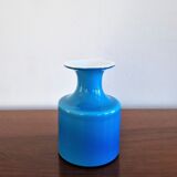 Arrangement of 3 blue glass 'Carnaby' vases by Per Lütken for Holmegaard, Denmark 1960's