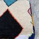 Berber floor pouf: Handwoven Moroccan wool cushion.