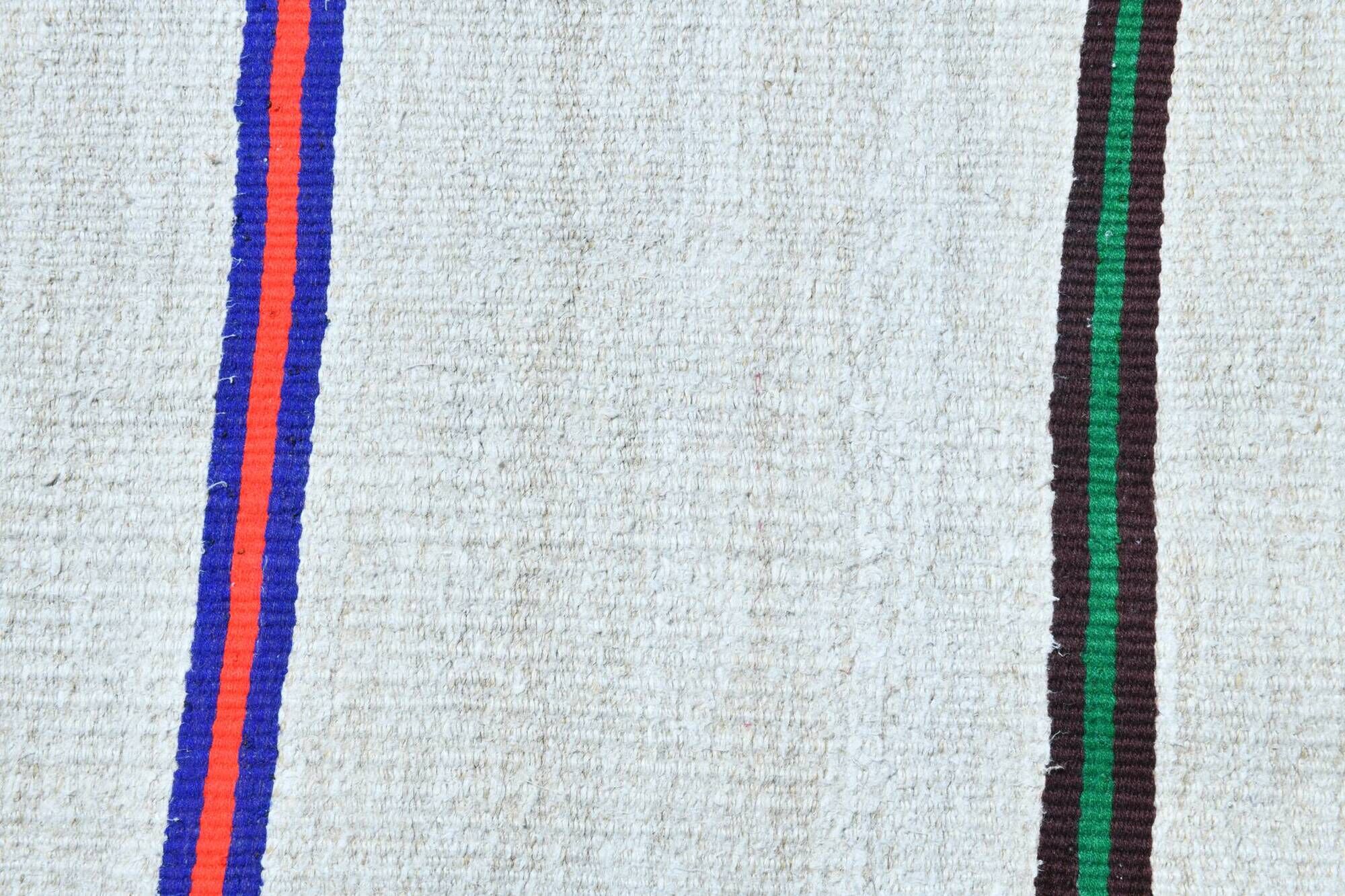 Turkish Vintage Minimalit Striped Kilim Rug, Handmade Oushak Wool Carpet