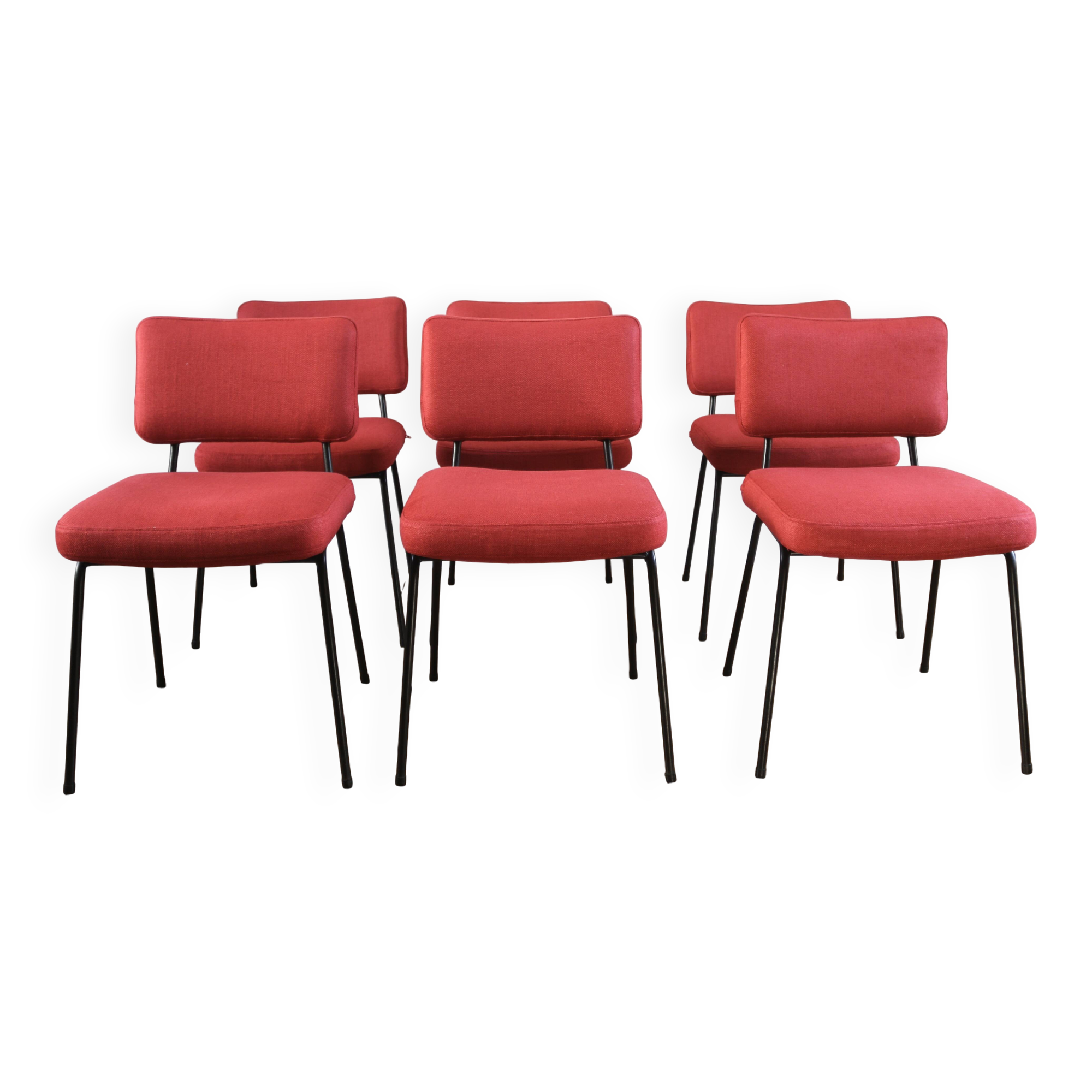 Set of 6 vintage modernist chairs by André Simard, Airborne 1960.