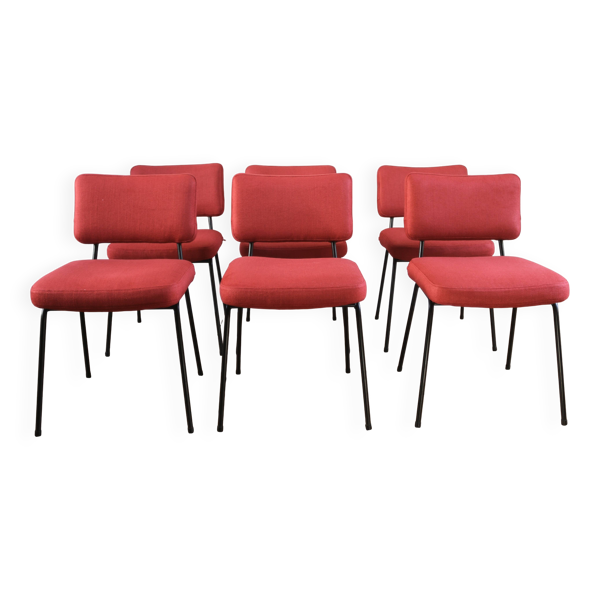Série de 6 chaises moderniste vintage André Simard, Airborne 1960
