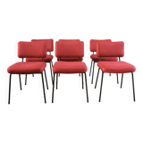 Set of 6 vintage modernist chairs by André Simard, Airborne 1960.