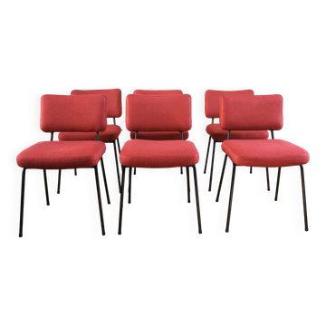 Set of 6 vintage modernist chairs by André Simard, Airborne 1960.