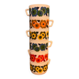 6 small Arcopal cups