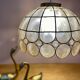 Vintage XXML lampshade pendant lamp in mother-of-pearl and brass