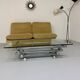 Ancien canapé 2 places convertible en velour design des années 70 vintage