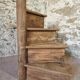 Segment of a spiral staircase in solid oak, early 19th century.