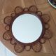 Vintage rattan flower mirror and cannage 60s/70s