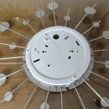 "Sun" wall lamp in chrome metal and frosted glass 80s 90s
