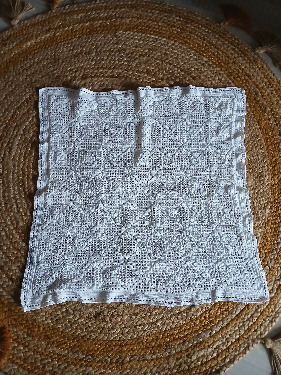 Handmade crochet antique pillowcase