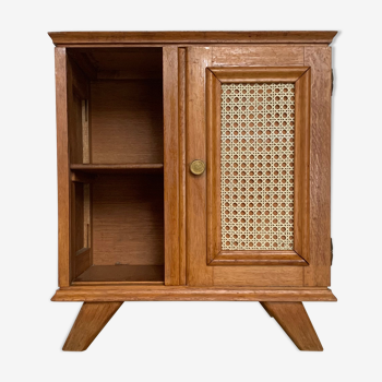 Vintage sideboard in oak compass feet and cannage