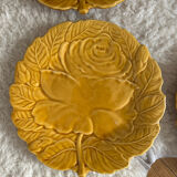 4 flat ceramic plates Barbotine