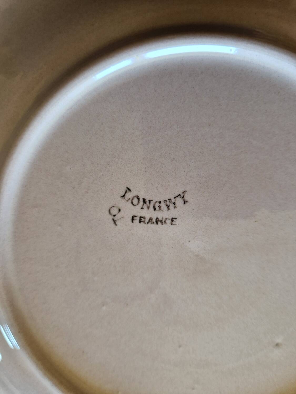 Set of 6 Longwy earthenware fish plates