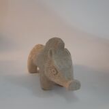 Wild boar animal statue, bisque, vintage, Aldo Londi for Bitossi