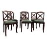 Beautiful Suite Of Six Restoration Period Mahogany Chairs With Cross Backs 19th Century