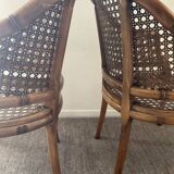 Pair of canned armchairs from the 50s and 60s