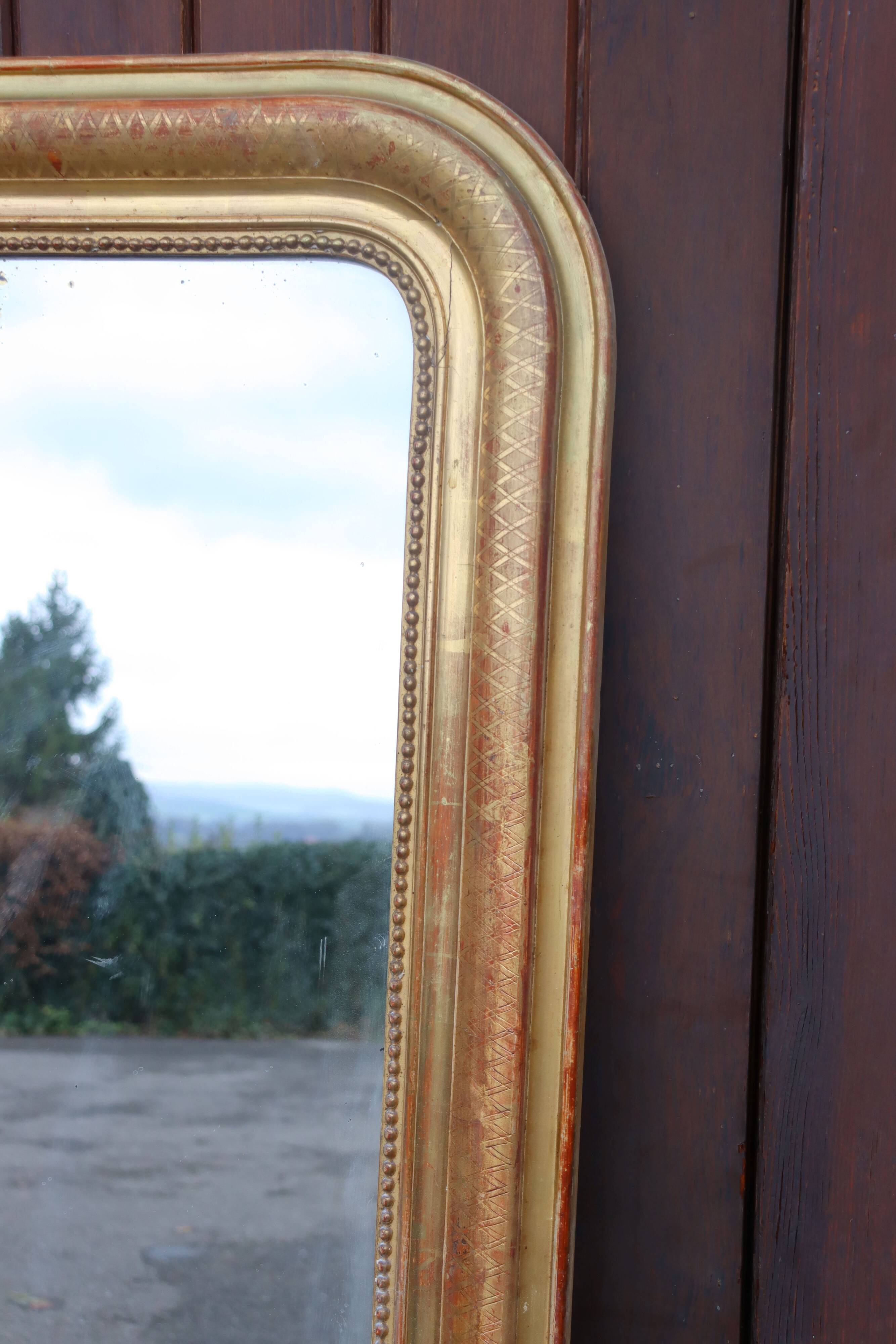 Grand miroir Louis Philippe Doré