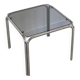 Table basse annees 70 verre et acier chromé