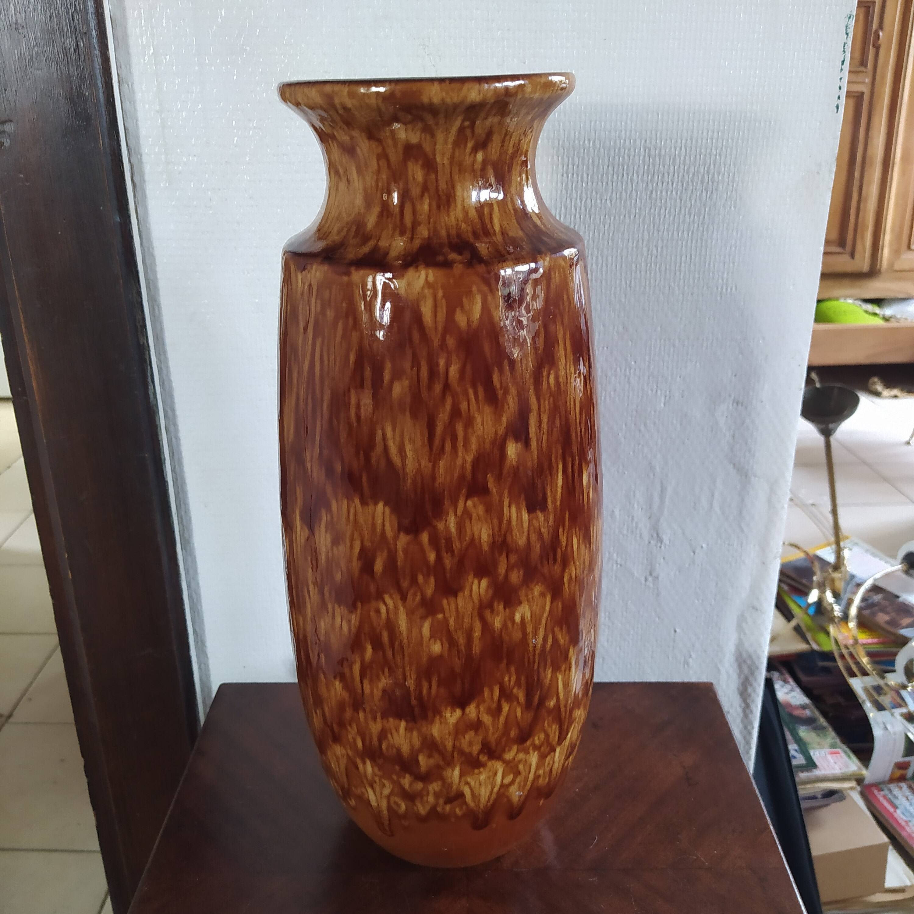 Large west germany ceramic vase 1970