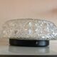 Structured glass round ceiling lamp vintage 60s-70s