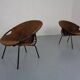 Set of vintage suede lounge chairs from Lusch, Germany, 1960s.