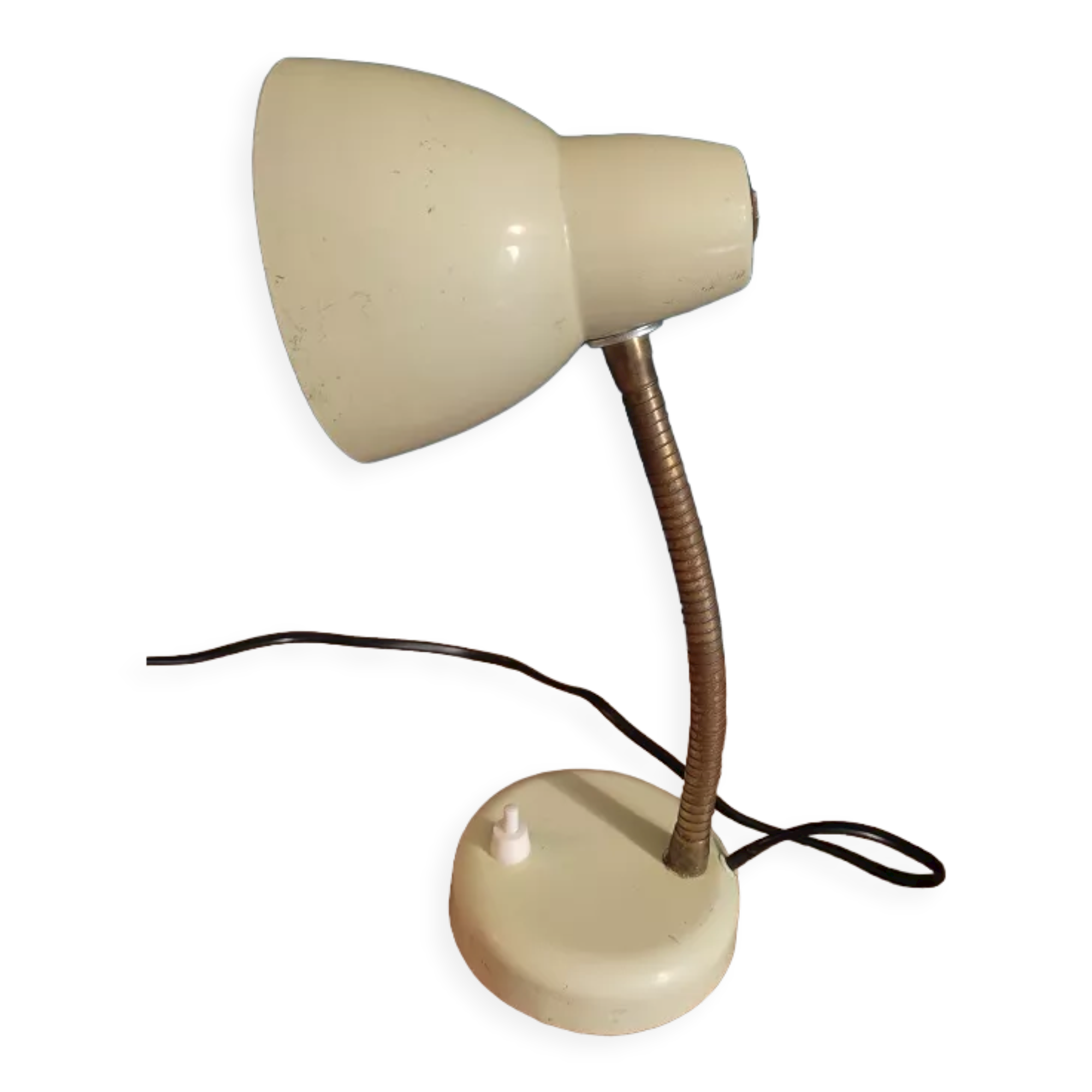 Bedside lamp desk metal brass patinated cream dp 0222f058