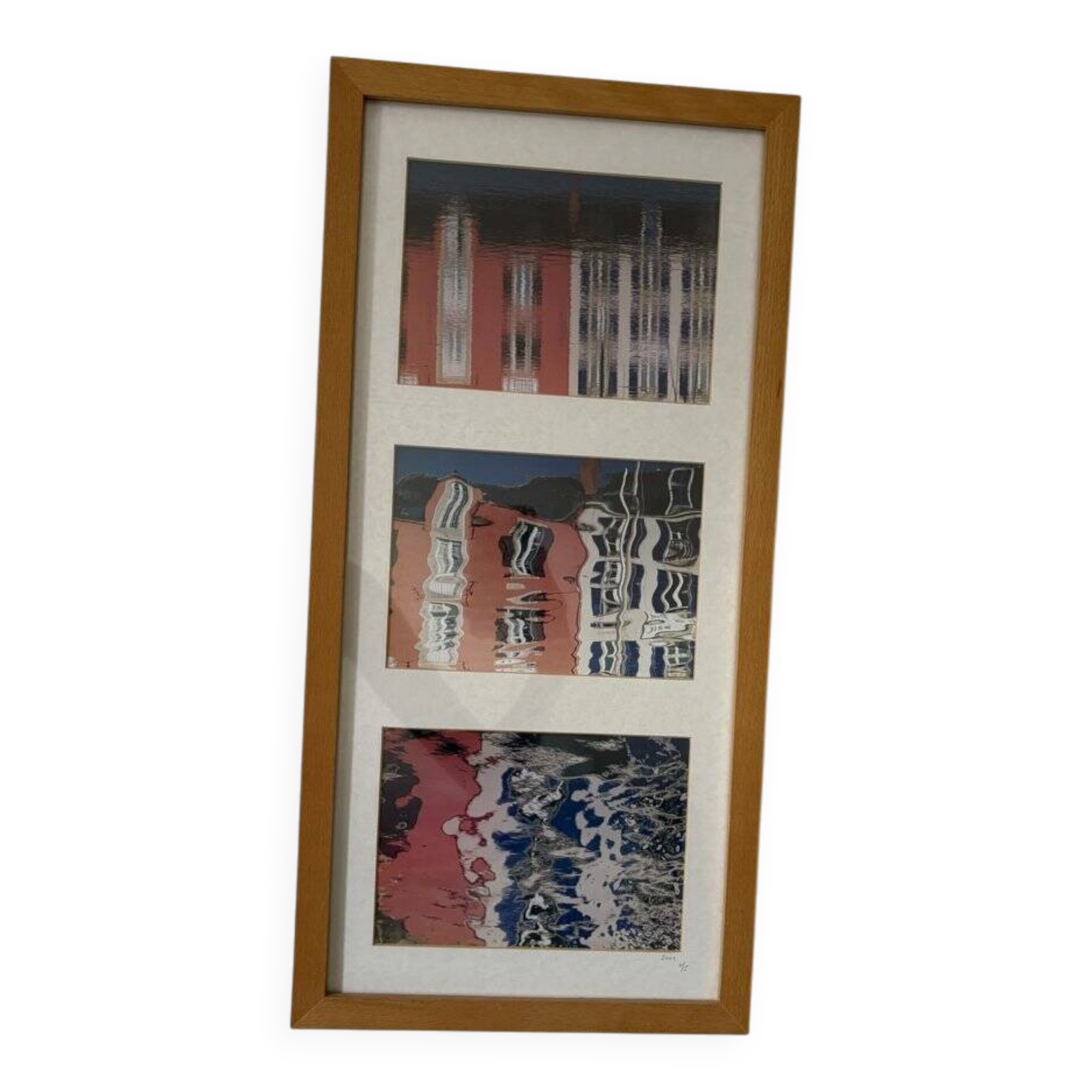 Contemporary photo triptych - Anne Lafont, "Cafés du Port, Île de Groix"