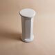 White glazed ceramic column pedestal table - 1970s Italian vintage display stand