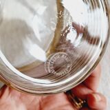 Blown glass decanter with golden borders