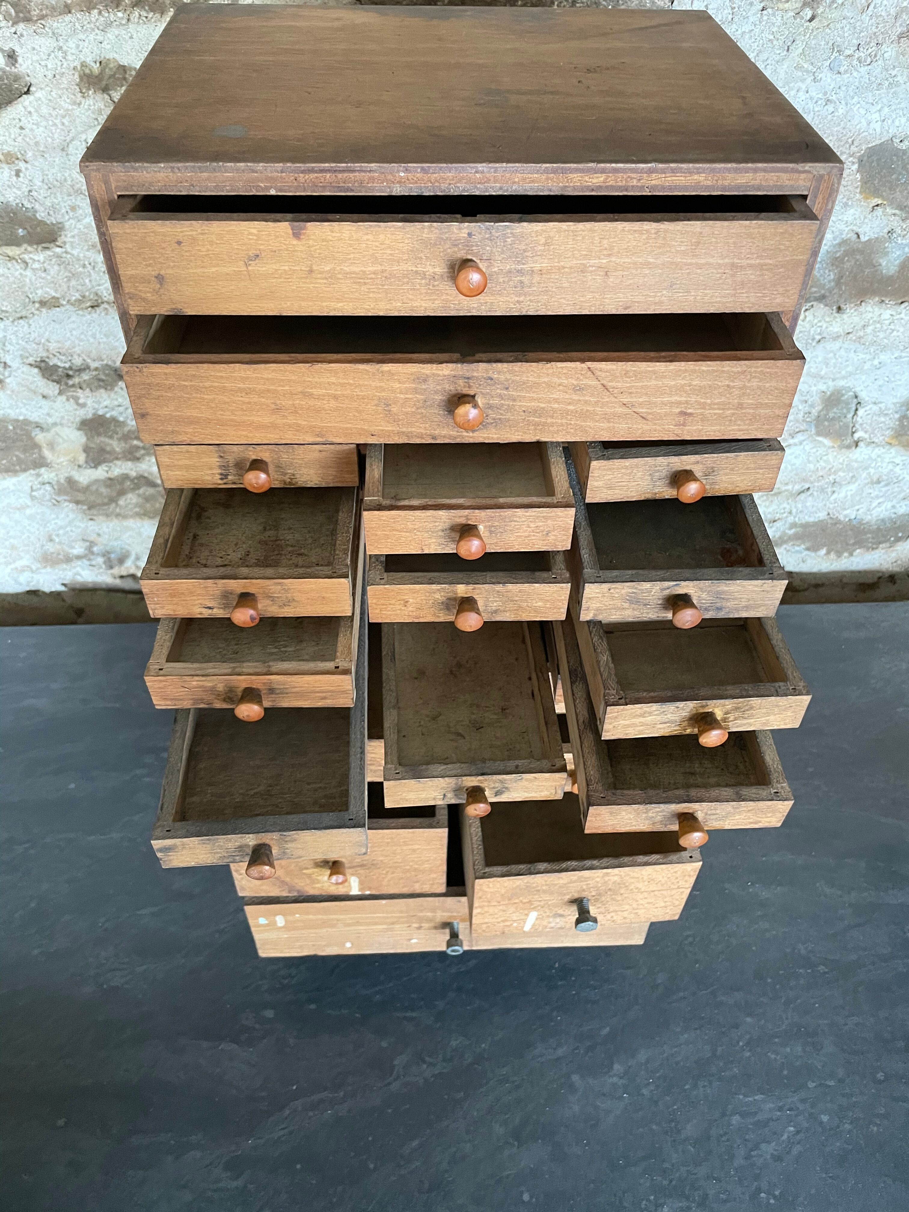 Former craft furniture with watchmaker's layette drawers