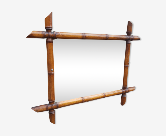Miroir bois effet bambou époque 1920