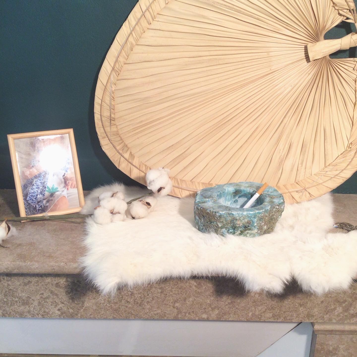 Brutalist ashtray in blue marble