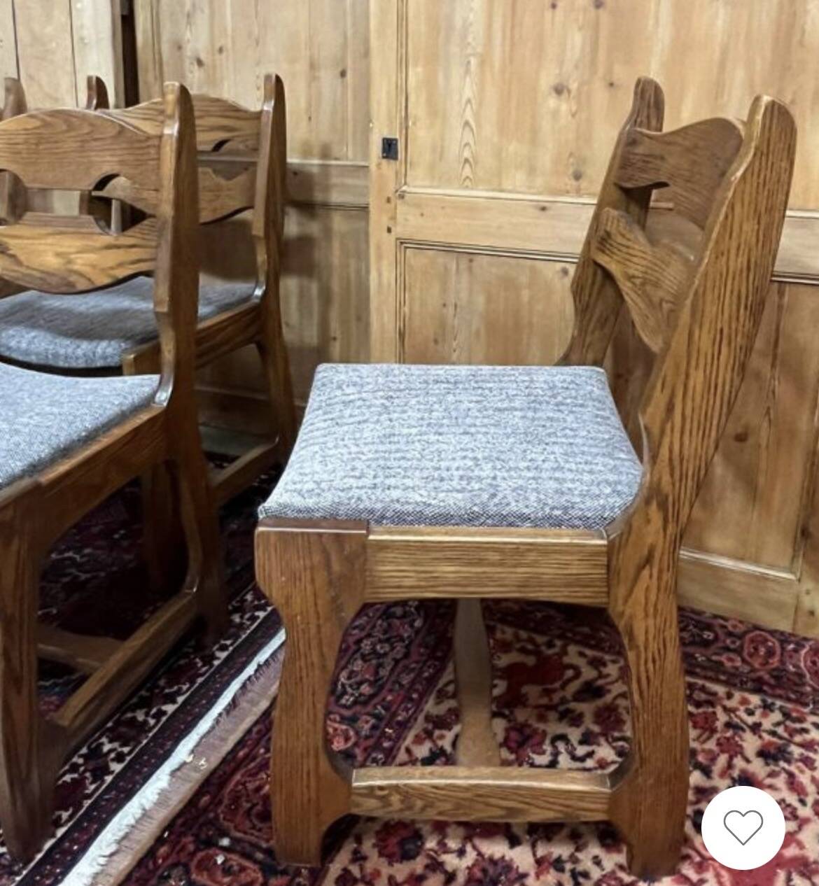 6 Vintage Brutalist Dining Chairs, 1970