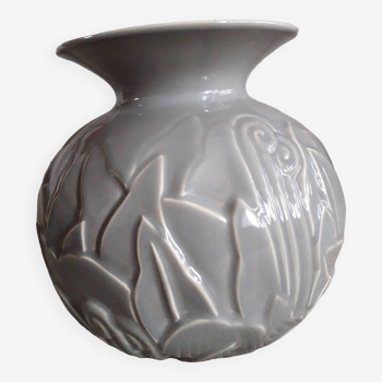 Art-deco vase with floral motif