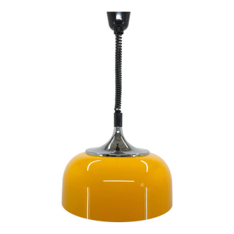 Suspension jaune du milieu du siècle par Harvey Guzzini pour Meblo, Italie