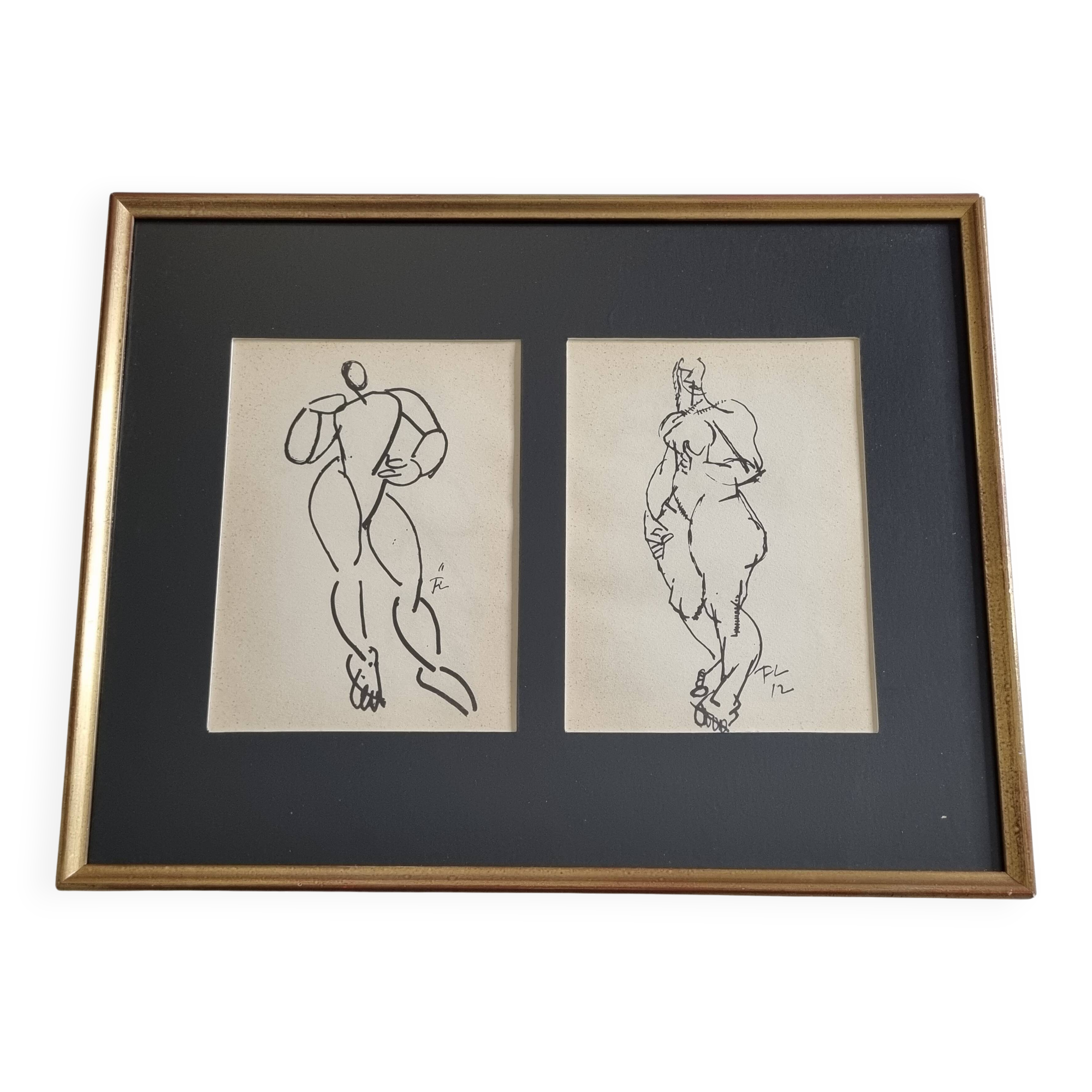 Fernand Léger, Framed typographic reproduction, gilded frame, 39 x 31 cm