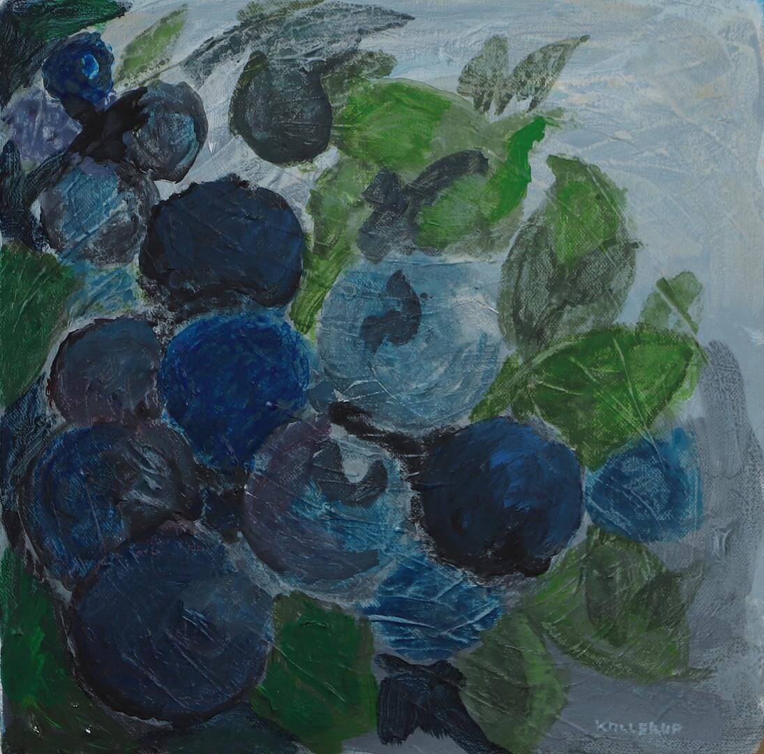 Swedish Oil on Canvas – “Blue Berries” by Martin Kallerup